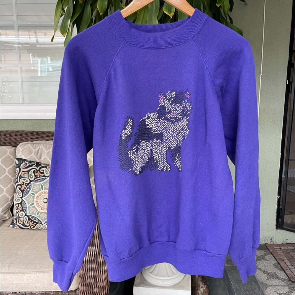 Vintage 90s Pannill Cat Crewneck Sweatshirt